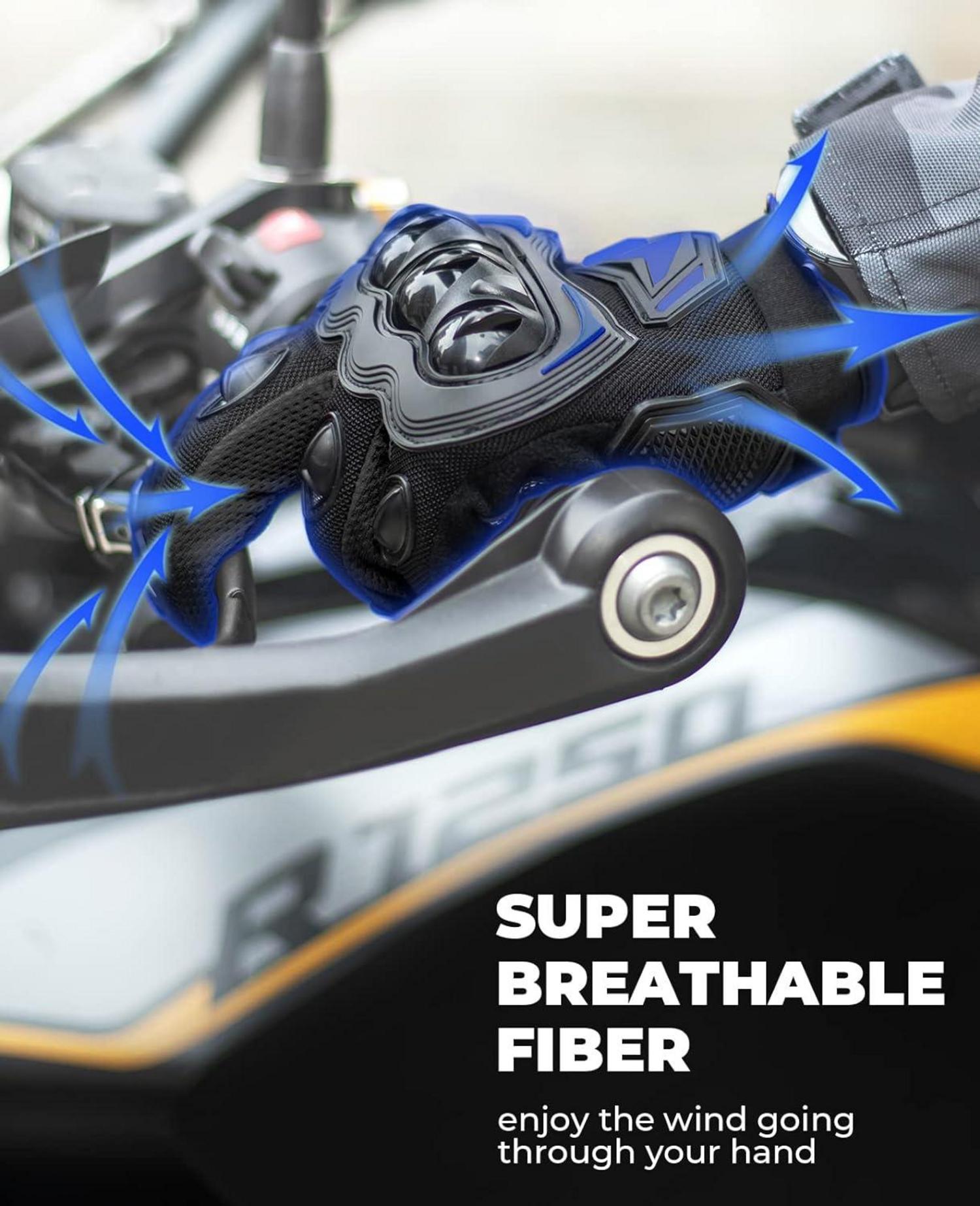Sportliche Sommer Motorradhandschuhe mit Knöchelschutz & Touchscreen
