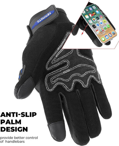 Motorradhandschuhe Herren Sommer Knöchelprotektor Touchscreen M Blau