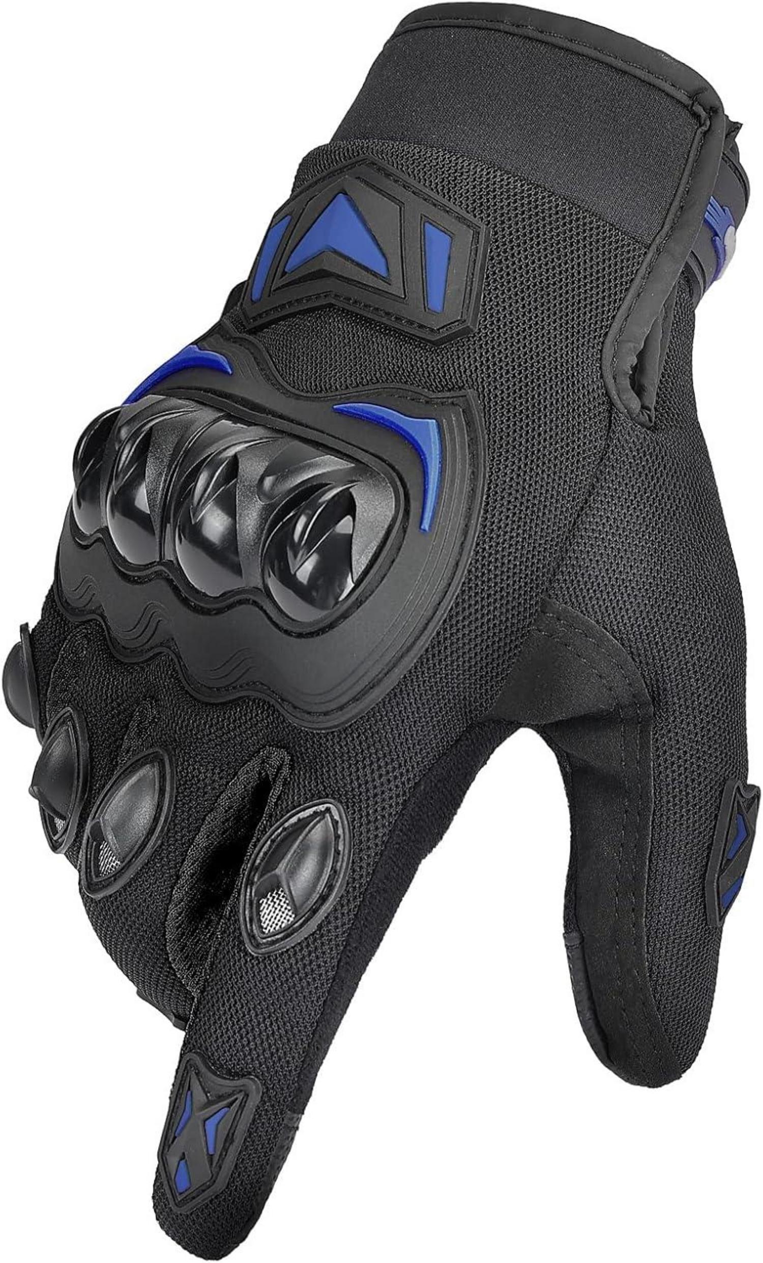 Motorradhandschuhe Herren Sommer Knöchelprotektor Touchscreen Blau Schutz