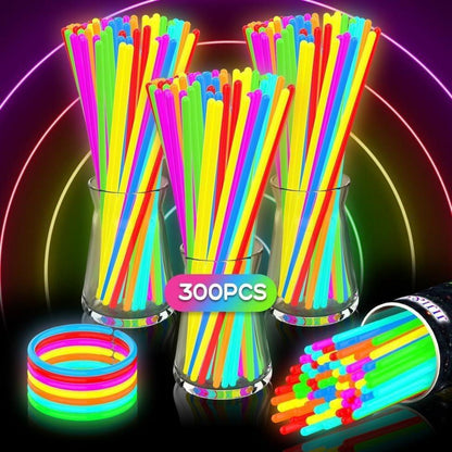 Leuchtstoffstäbchen Set 300 Neonlicht Partytasche Kinder Armband