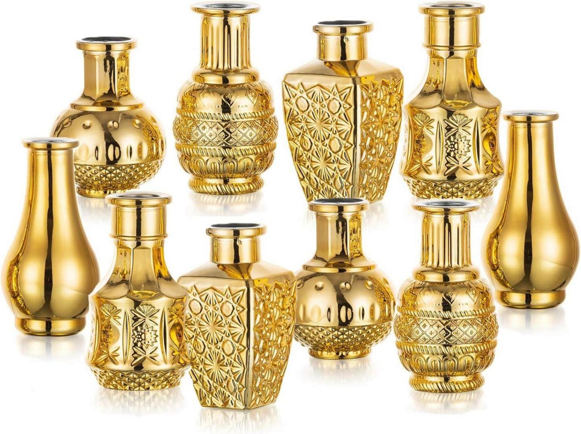 Goldene Glasvase Set Ästhetische Knospenvasen Moderne Blumenvase