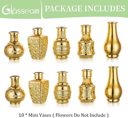 Moderne Goldene Blumenvase Set Ästhetisch 10 Stück