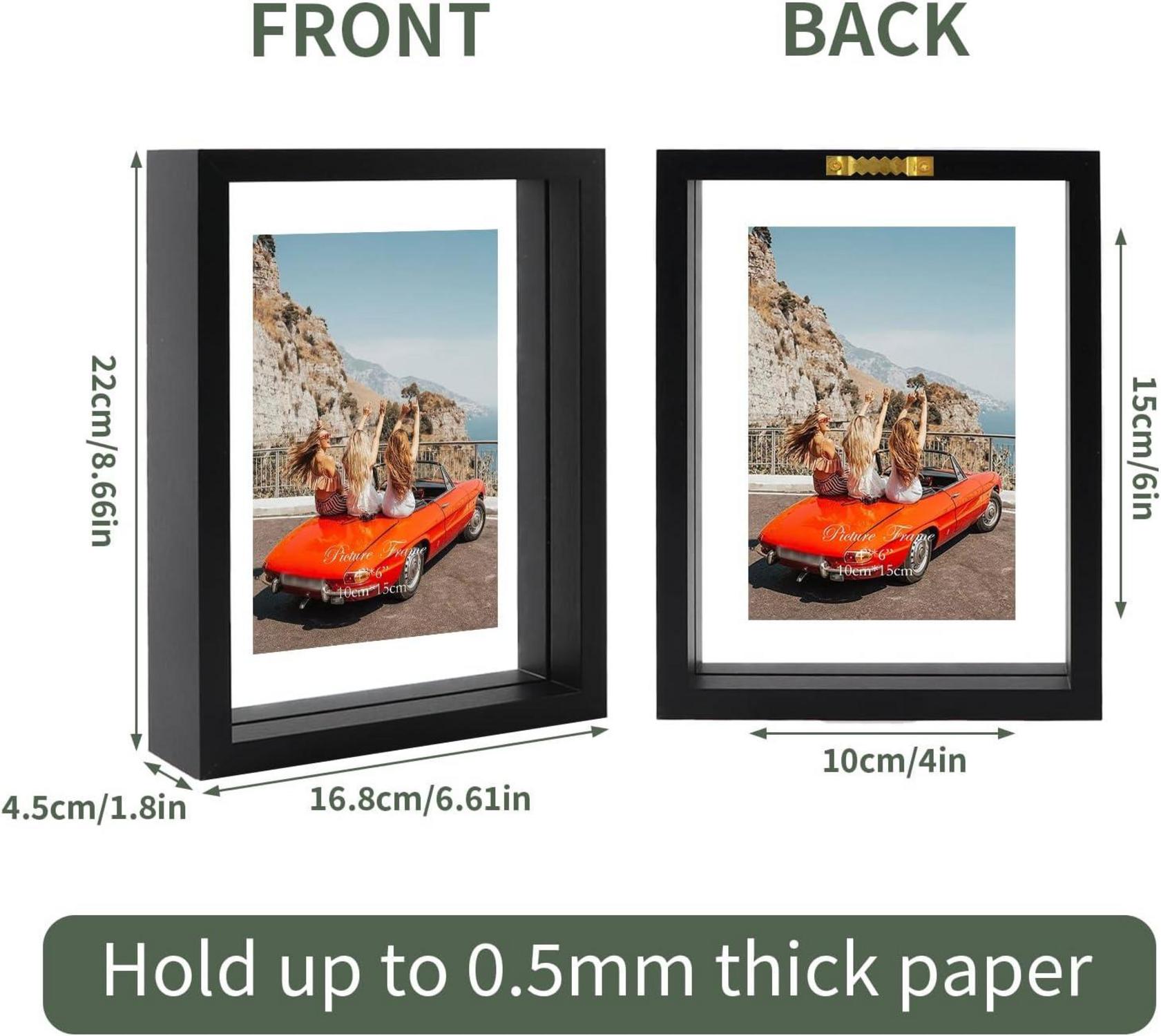 2er Pack EXYGLO Doppelglas Bilderrahmen 10x15 cm