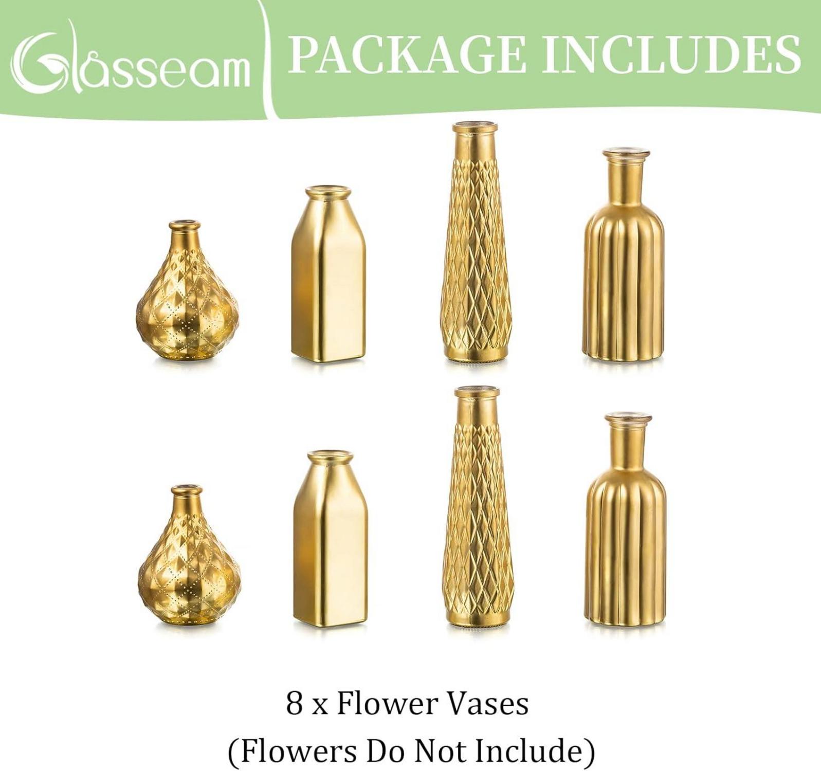 Goldene Vasen Set Glas für Tischdeko Hochzeit Deko Aesthetic