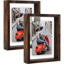 Schwimmender Glas Bilderrahmen Doppelglas 10x15cm Braun