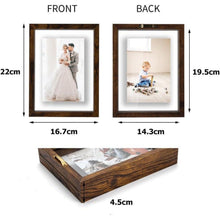 Schwimmender Glas Bilderrahmen Doppelglas 10x15cm Braun