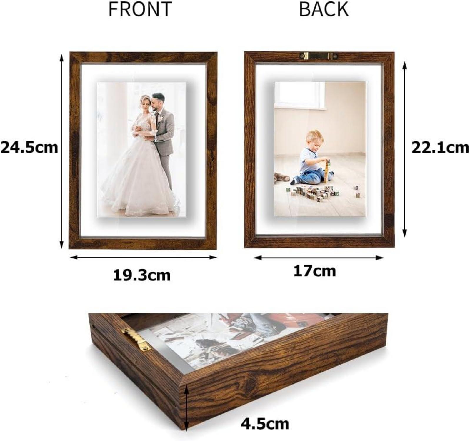 Doppelglas Bilderrahmen 13x18 cm Braun - 2er Pack, für