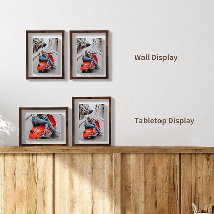Doppelglas Bilderrahmen 13x18 cm - Schwimmende Fotorahmen für Wand und