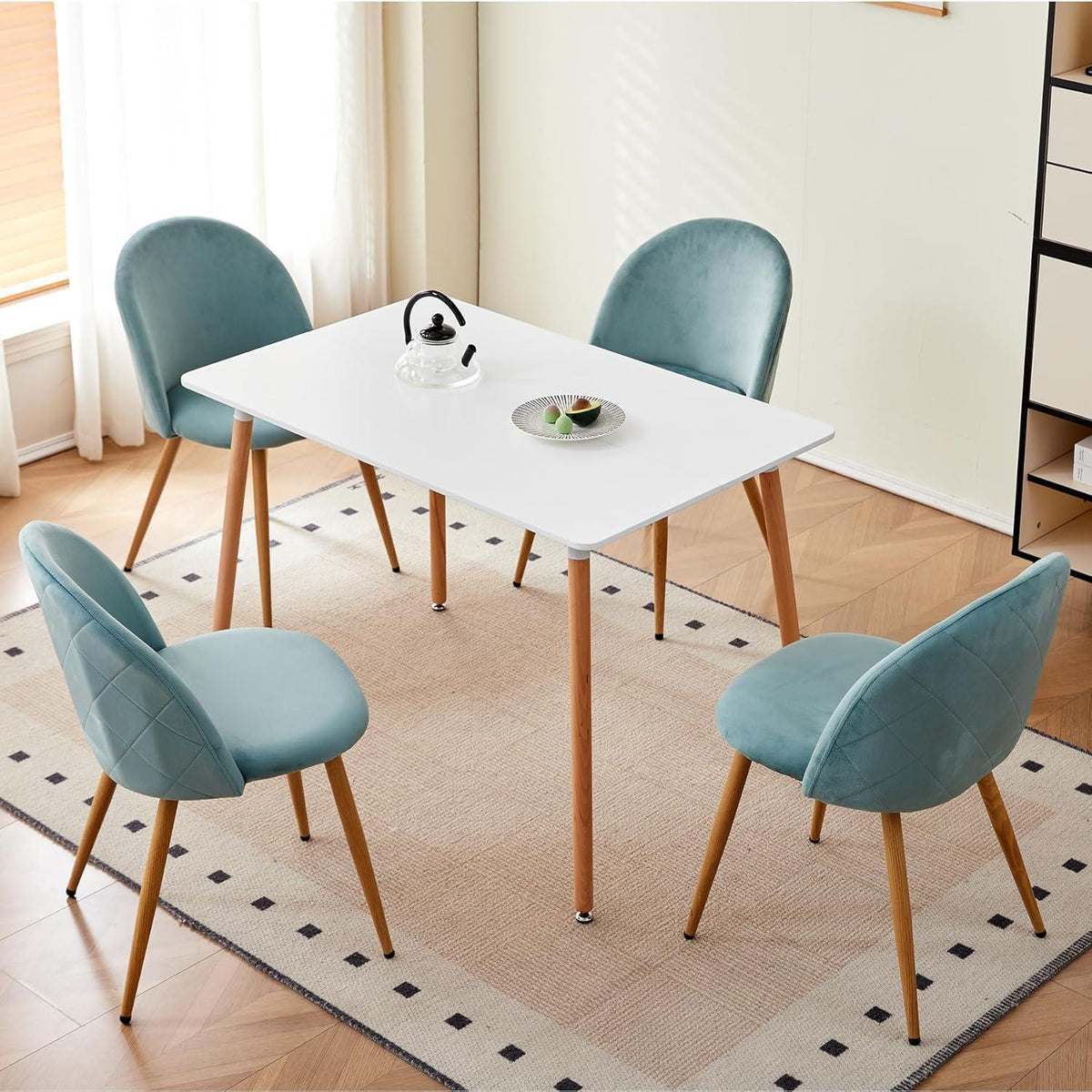 Samt Esszimmerstühle Set (Grün, 4er-Set) – Modern & Komfortabel