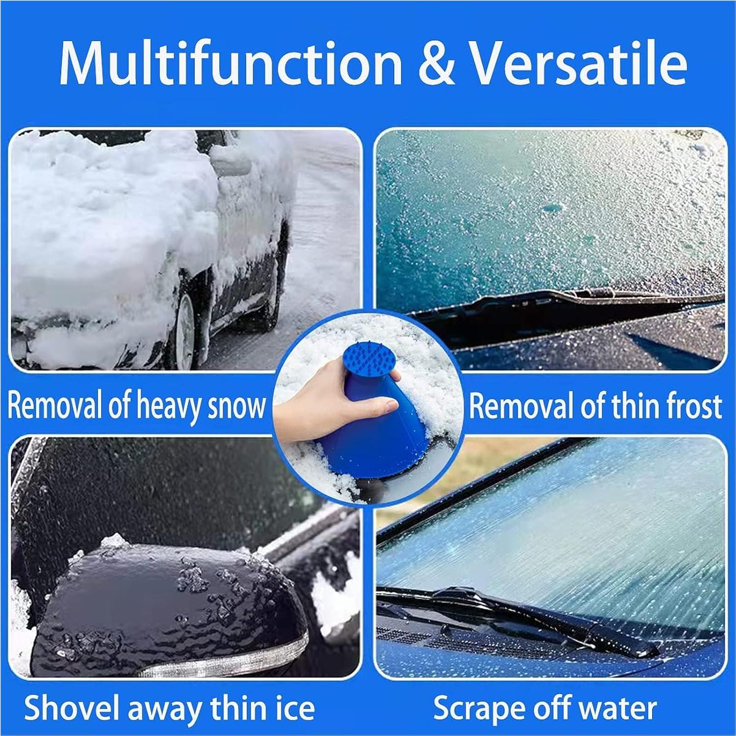 Auto Eiskratzer Rund Trichter 2er Set blau 360 Grad Eisschaber