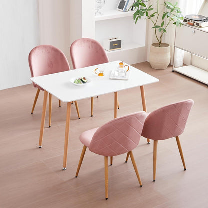 Samt Esszimmerstühle Set (Rosa, 4er-Set) – Modern & Komfortabel