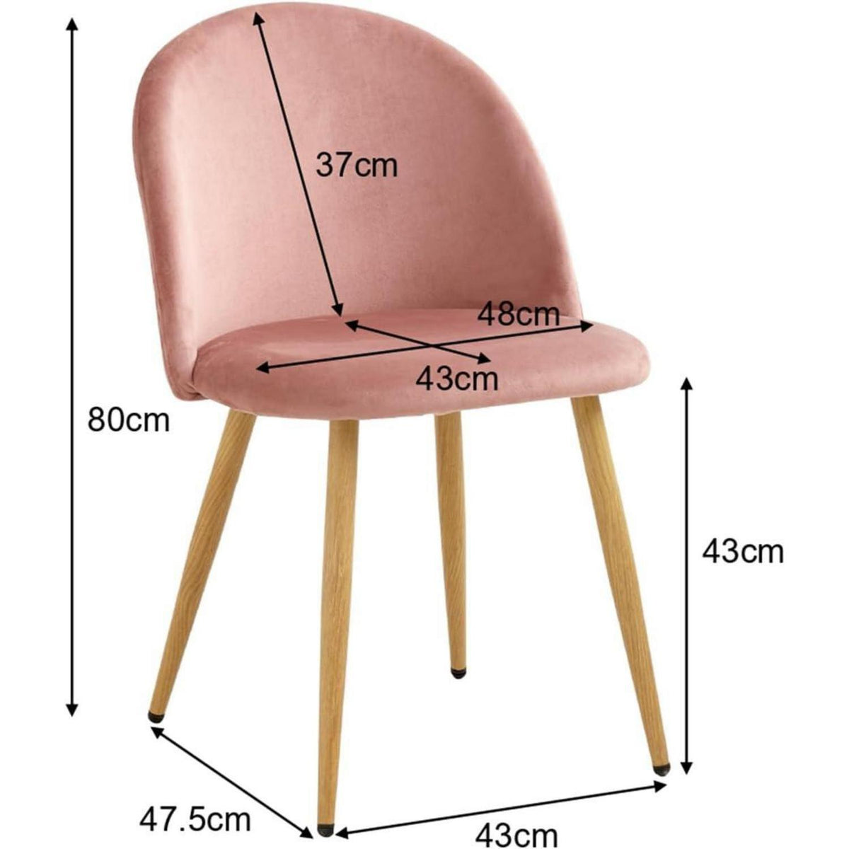 Samt Esszimmerstühle Set (Rosa) – Modern & Komfortabel
