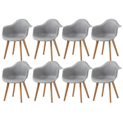 Esszimmerstühle Set 8 – Moderne Armlehnstühle Grau