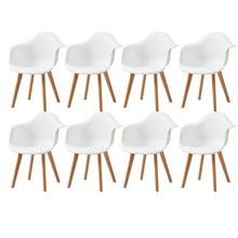 Esszimmerstühle Set 8 – Moderne Armlehnstühle Weiß