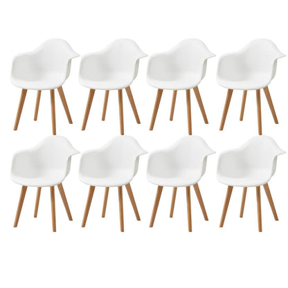 Esszimmerstühle Set 8 – Moderne Armlehnstühle Weiß