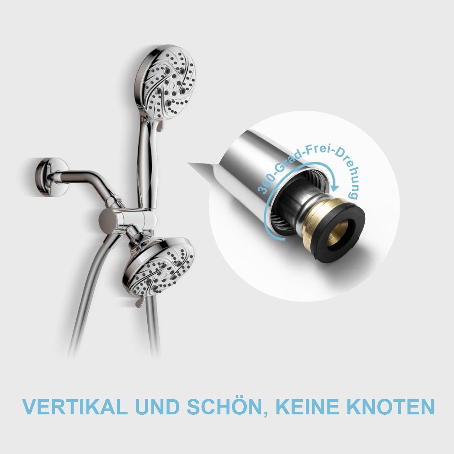 OFFO Brauseschlauch Duschschlauch 2,5m PVC silber