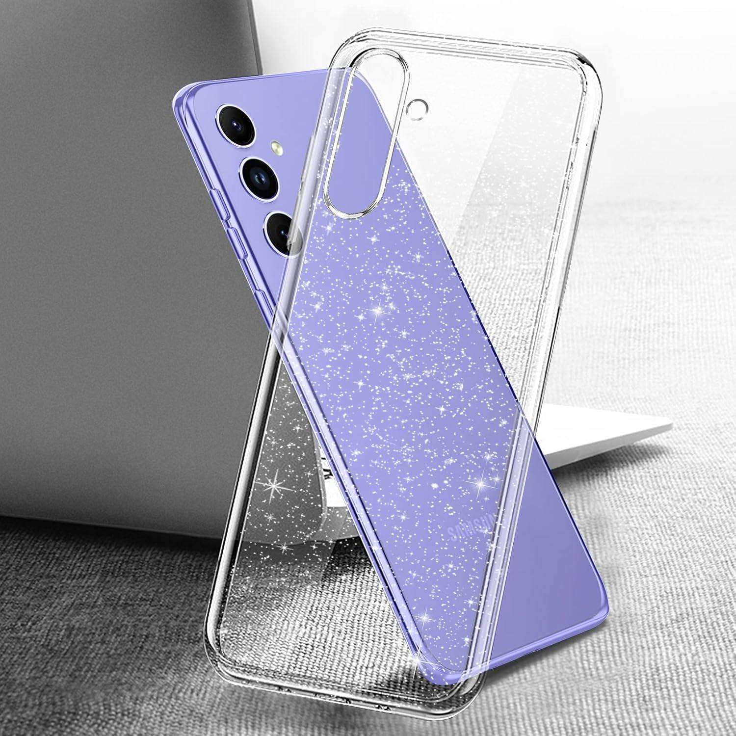 Handyhülle Samsung Galaxy A54 5G Glitzer Schutzfolie Case Transparent