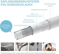 OFFO Brauseschlauch Duschschlauch 2,5 m PVC weiß Badarmaturen Ersatz