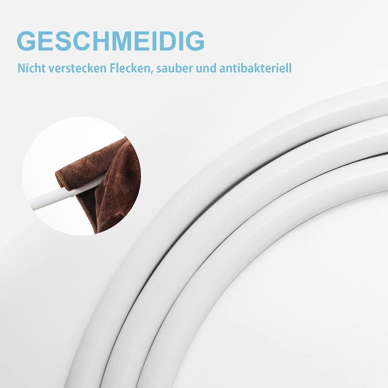 Duschschlauch 2,5m PVC Hochdruck Brauseschlauch Weiß Universal Ersatz