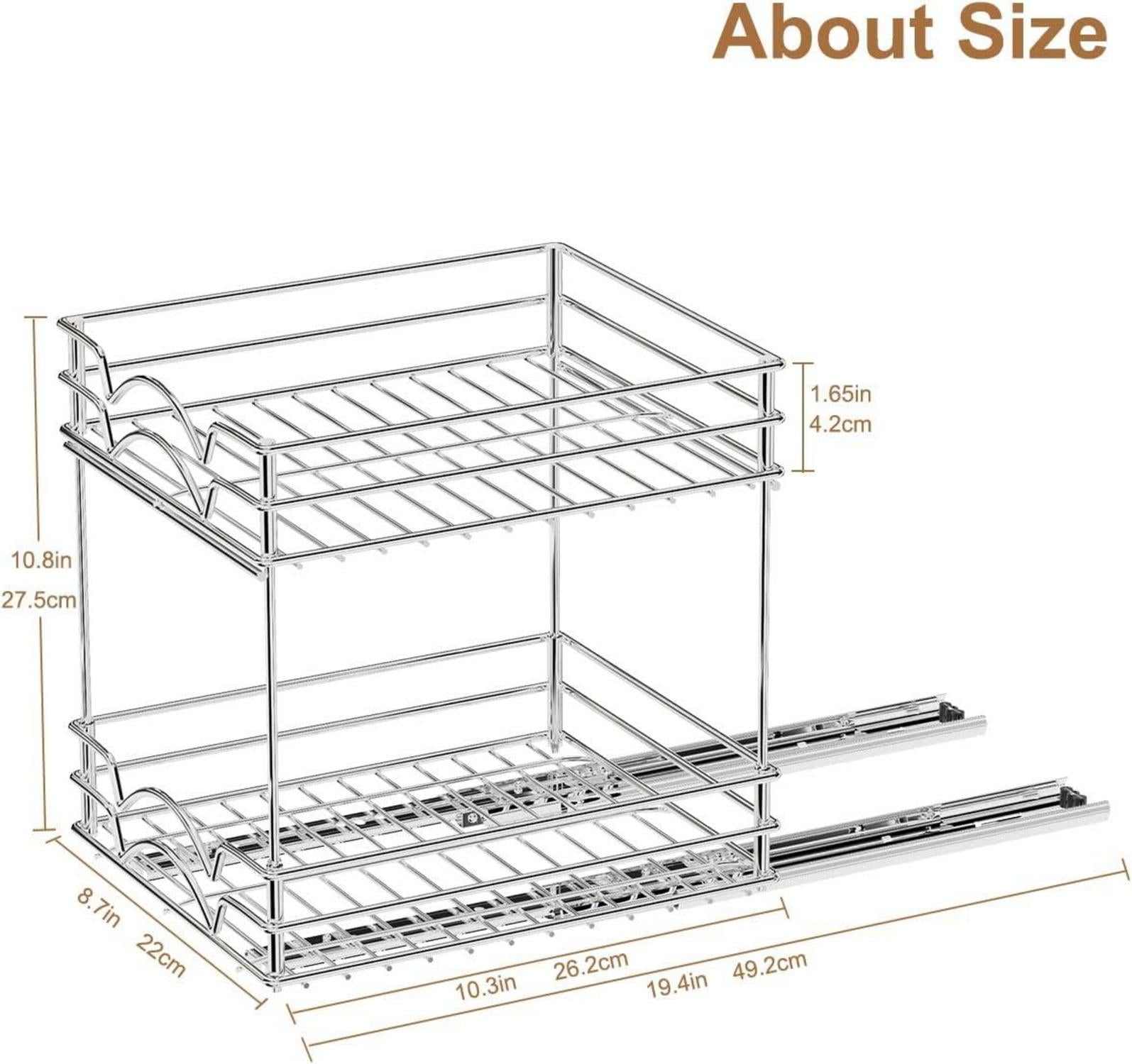 Ausziehbares Gewürzregal für Schrank Metall Ausziehbar 2 Tier Küche
