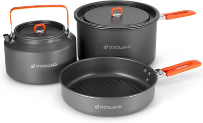 Camping Geschirr Set Outdoor Kochset Topf Teekessel Bratpfanne