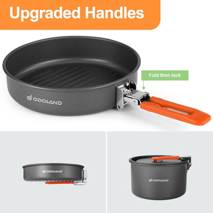 Odoland Camping Kochgeschirr Set Outdoor für 1-2 Personen