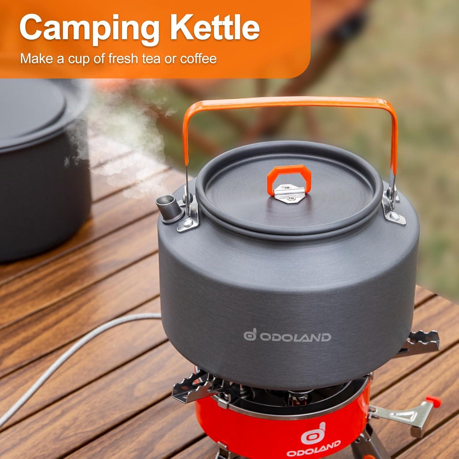 Camping Geschirr Set Topf Teekessel Bratpfanne Outdoor Kochgeschirr Odoland