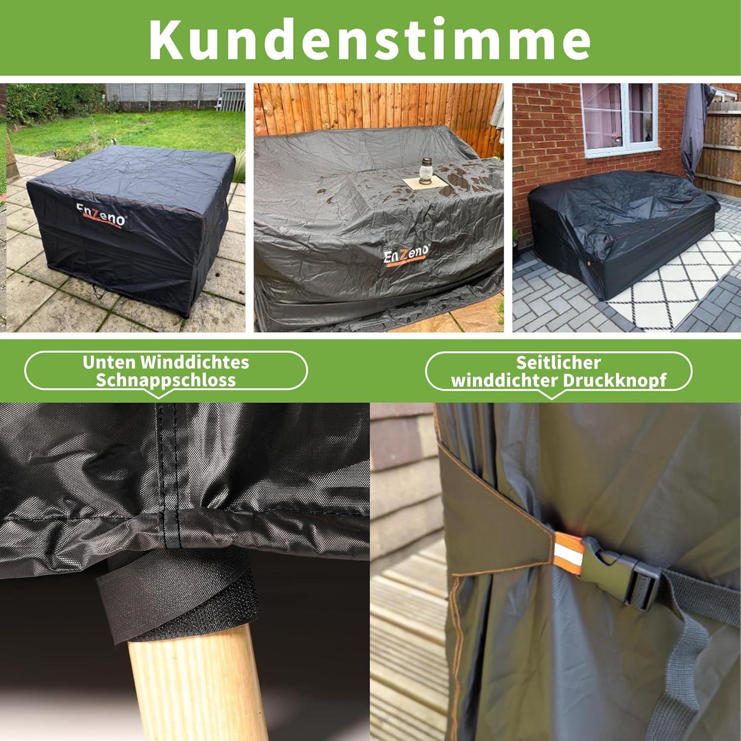 Enzeno Gartenmöbel-Abdeckung wasserdicht runde Gartentischabdeckung Terrasse
