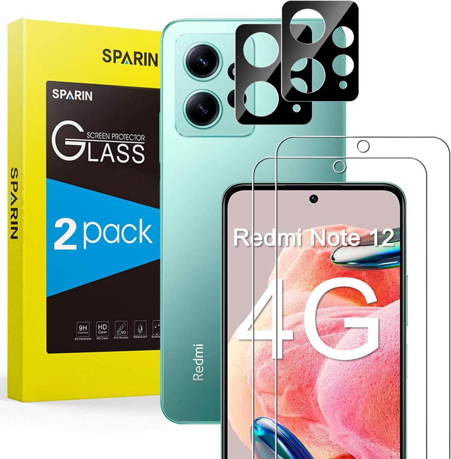 Panzer Schutz Glas für Redmi Note 12 - SPARIN - 2+2 Stück