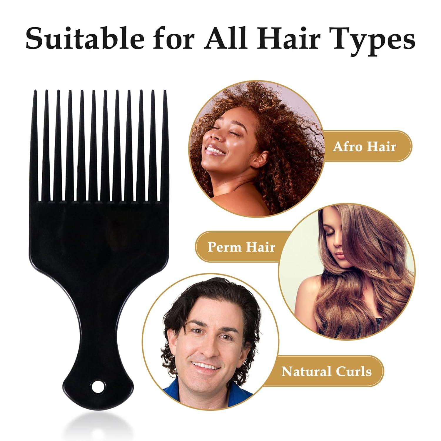 Lockenkamm Afro Haar Kamm Set 2 Stück Schwarz Breite Zahn Friseur