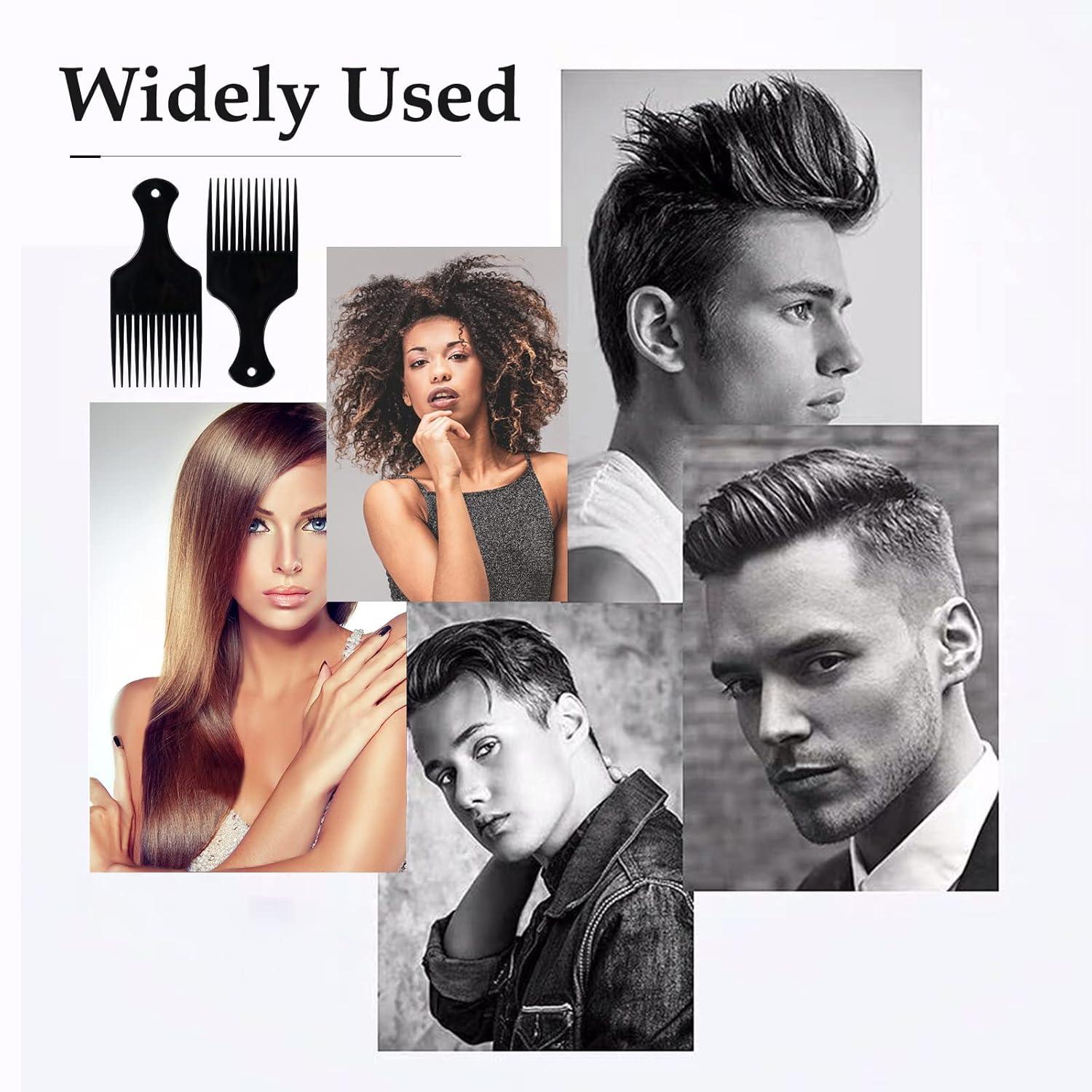 2er Pack Afro Lockenkamm breite Zahn Haar Pick Schwarz