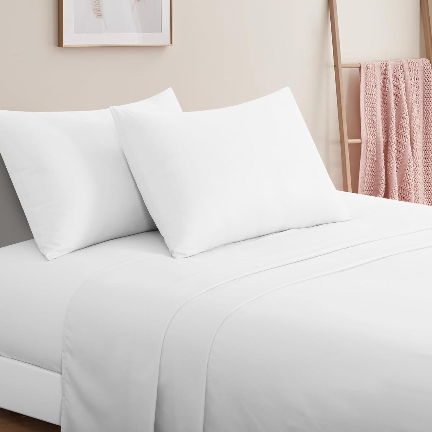 Kissenbezug 50x70 Weiß Mikrofaser Hotelverschluss Doppelpack