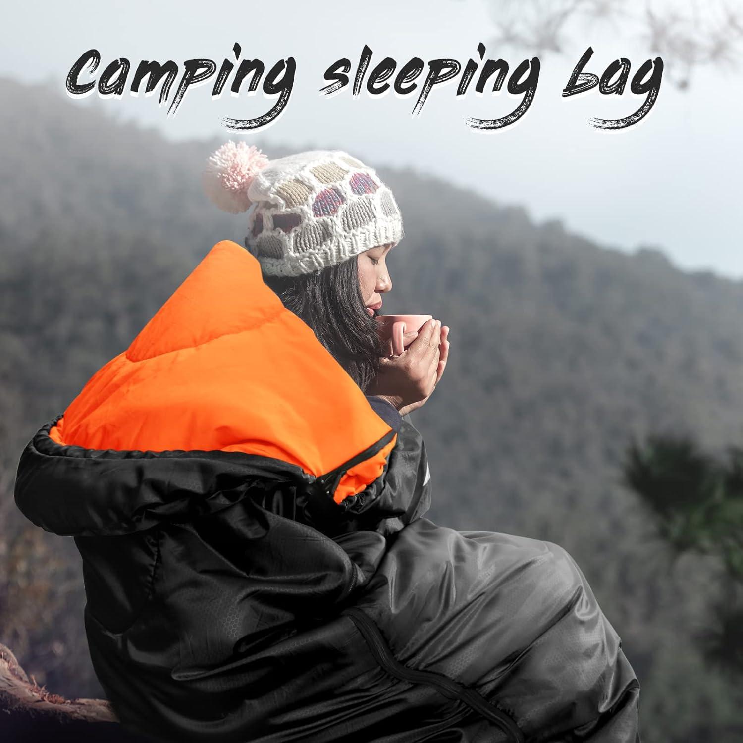 3/4 Jahreszeiten Schlafsack 1.6KG Schwarz 5℃ Outdoor Camping Trekking
