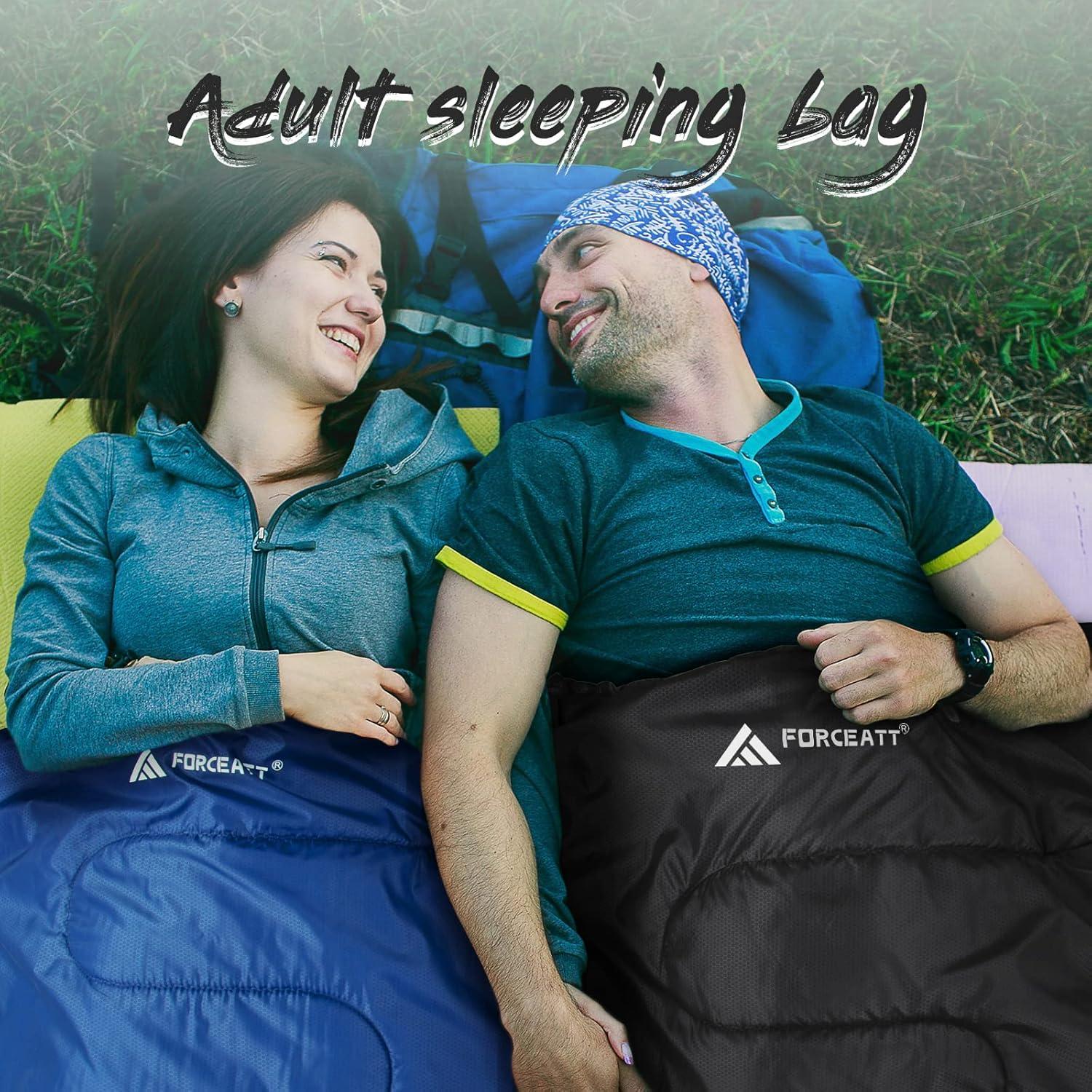 Forceatt Schlafsack 4 Jahreszeiten ultraleicht 1.6KG Schwarz 5°C