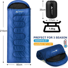 Forceatt Schlafsack 4 Jahreszeiten 1.6KG Blau 5-15°C