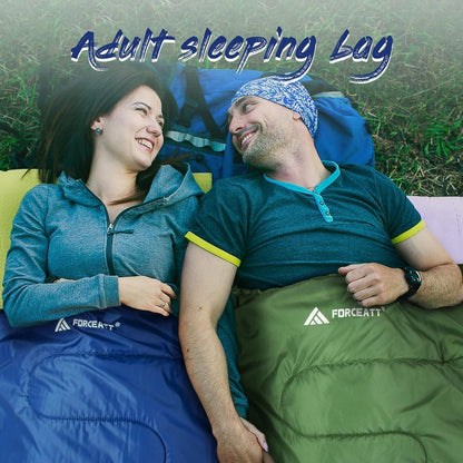 Forceatt Schlafsack 4 Jahreszeiten Deckenschlafsack Camping blau