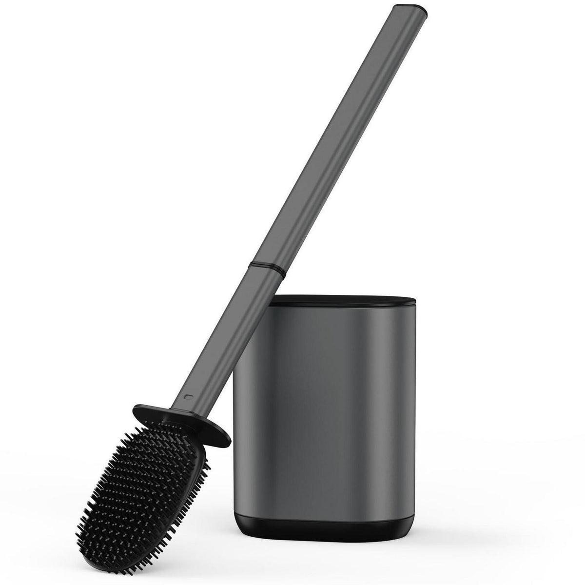 Silikon Toilettenbürste Set mit Halter – Grau