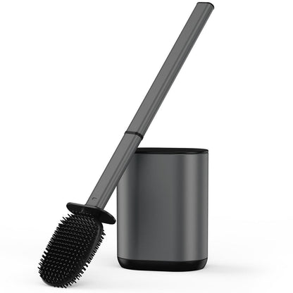 Silikon Toilettenbürste Set mit Halter – Grau