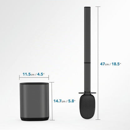 Silikon Toilettenbürste Set mit Halter – Grau