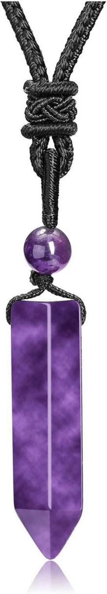 Chakra Heilstein Halskette mit Hexagon Anhänger - Edelstein Kristall