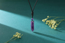 7 Chakra Heilstein Halskette mit Hexagon Anhänger Amethyst