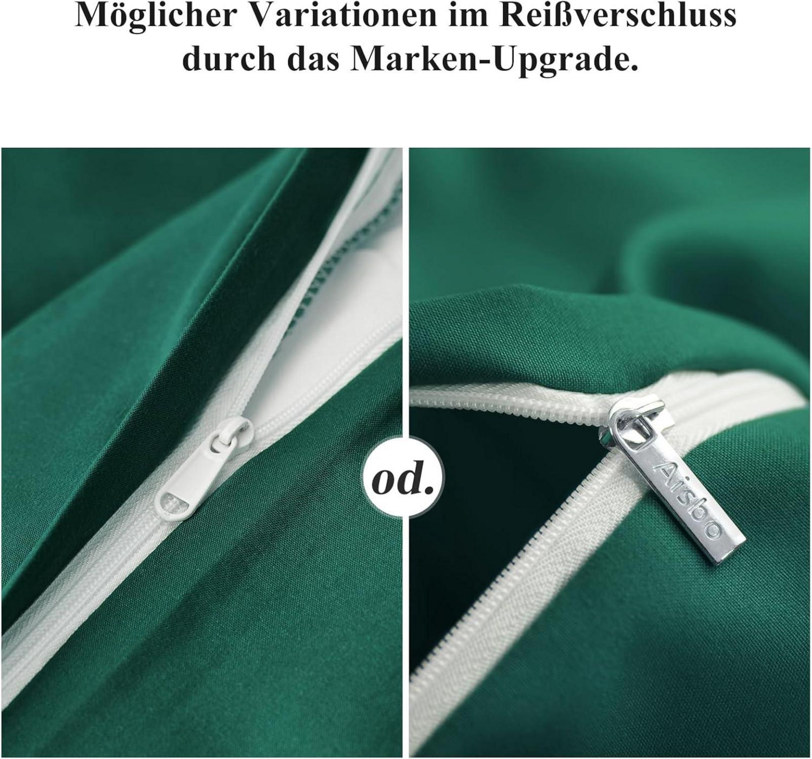 Aisbo Kissenbezug 80x80 Grün 2er Set Mikrofaser Reißverschluss