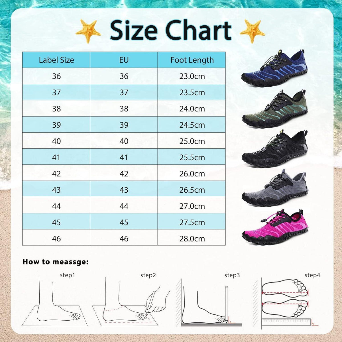 Aqua Schuhe Damen Herren Schnelltrocknend Grau 36-46EU