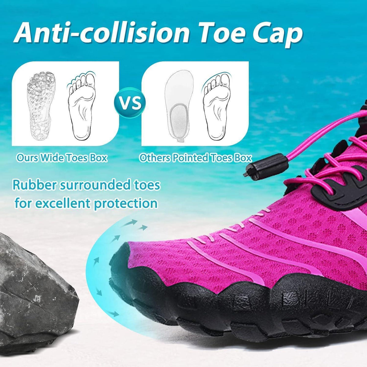 Wasserschuhe Damen Herren Lila Schnelltrocknend