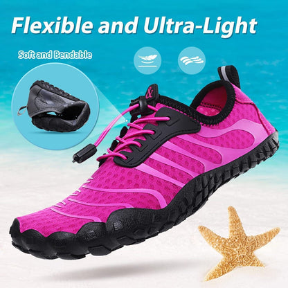 Wasserschuhe Damen Herren Lila Schnelltrocknend