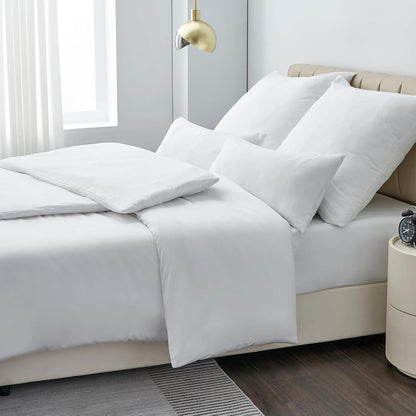 Bettwäsche 135x200 Weiß 4tlg Set Mikrofaser mit Reißverschluss