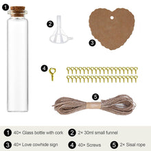 40er Set Reagenzglas mit Korken 25ml Glas Mini Glasflaschen