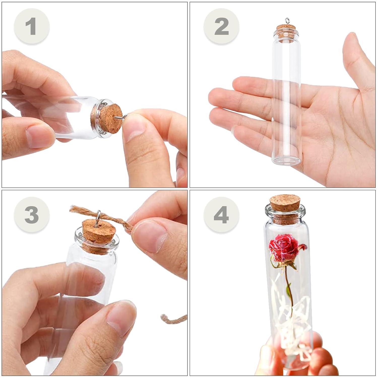 40 Mini Glasflaschen Reagenzglas mit Korken 25ml - Hochzeit Deko Geschenk Kit