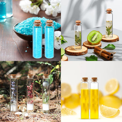 40 Stück Reagenzglas mit Korken 25ml Glas Mini Fläschchen Deko Set