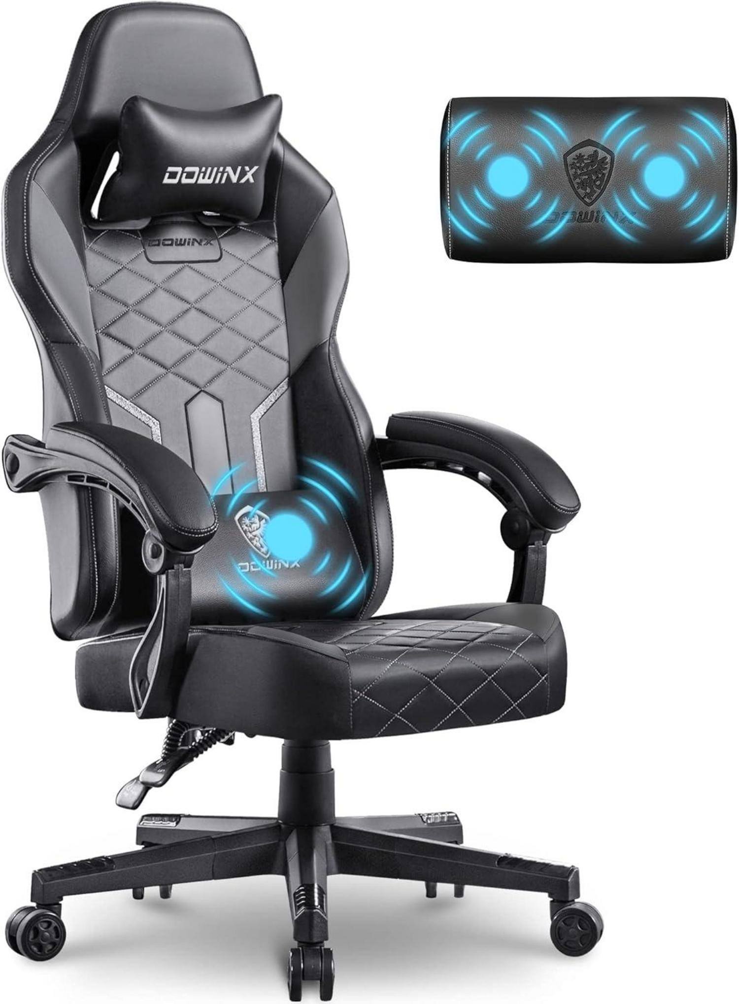 Ergonomischer Gaming Stuhl mit Massage und Fußstütze
